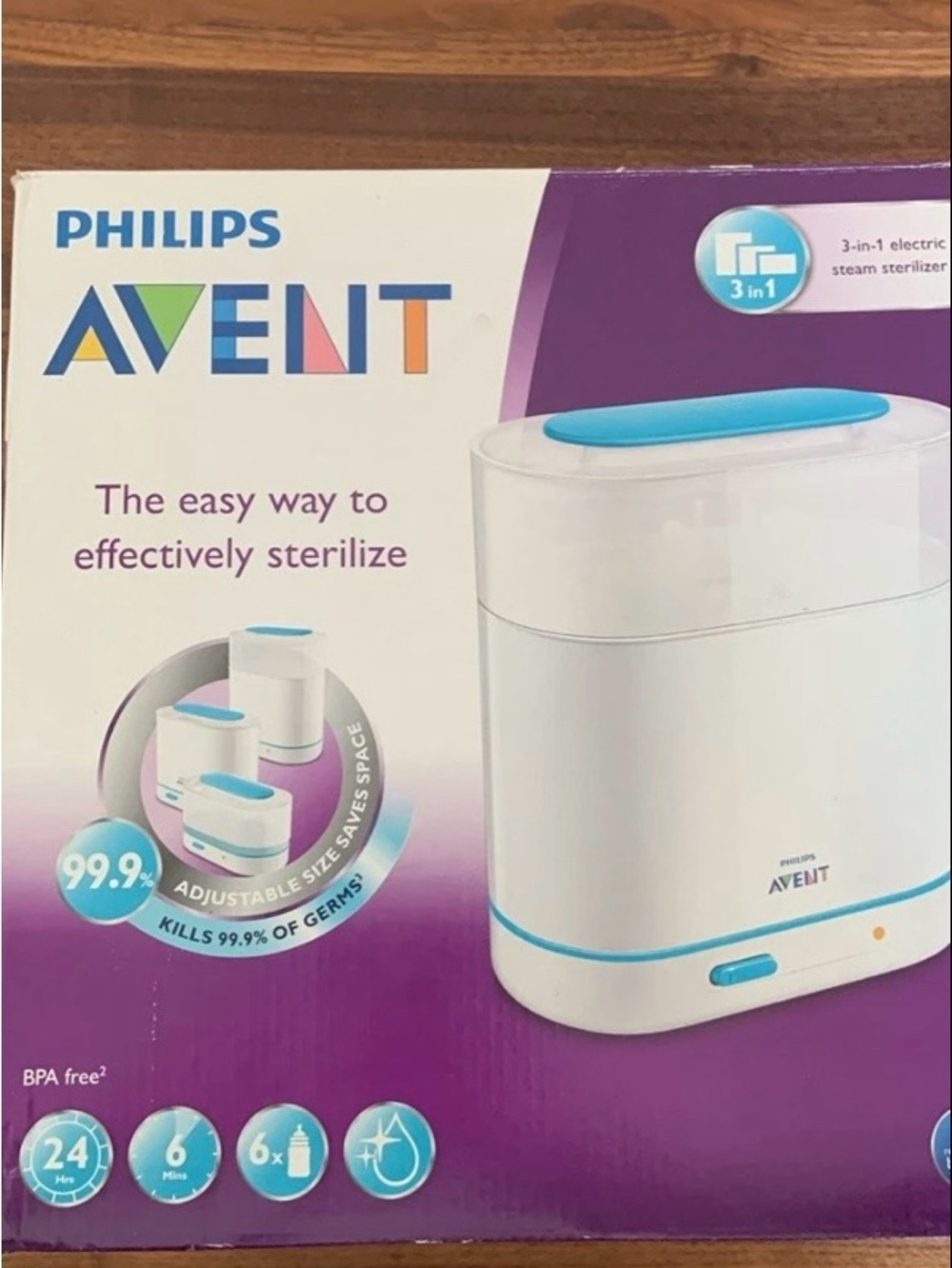 Philips Avent 3-in-1 Electric Steam Sterilizer Baby Bottle NIB Brand New Box